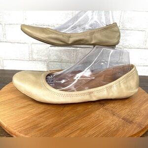 Lucky Brand Shoes Womens 10 M Casual Slip On Ballet Flats Beige Tan Leather